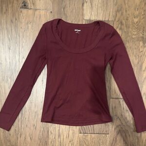 Old Navy Maroon Long Sleeve Top